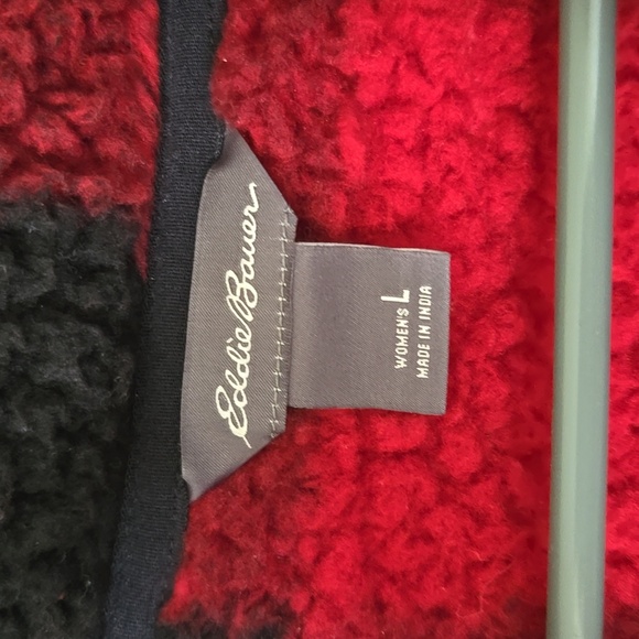 Eddie Bauer Buffalo Plaid Fuzzy Jacket Size Large - Picture 3 of 5